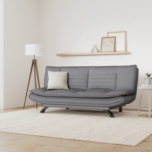AC Design Furniture 'Jasper' sofa bed in dark grey/black: sofa bed with 3 reclining positions