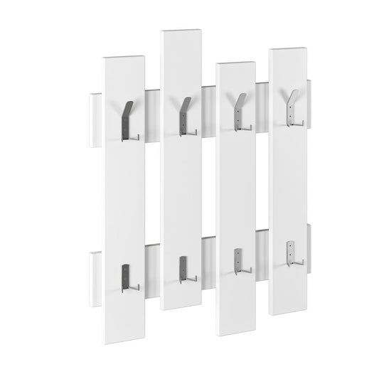 Wandmontierte Garderobe (81x64cm) mit 8 Haken für Flur, Schlafzimmer & Büro | Unsichtbares Befestigungssystem