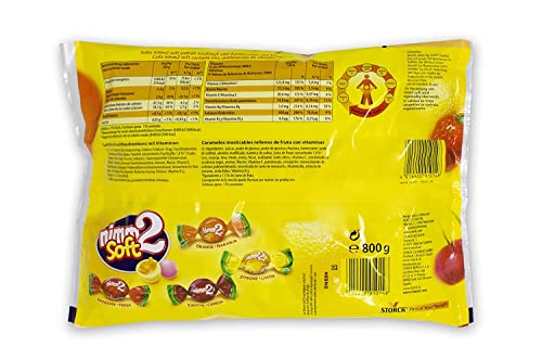 nimm2 Soft (1x 800g large pack): Filled chewable candies in four varieties with fruit juice and vitamins