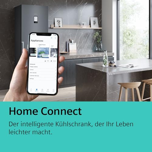 SIEMENS (KF96IAPEA) iQ500 NoFrost Smart French-Door Refrigerator: Ice and Water Dispenser, Anti-Fingerprint