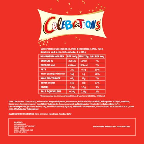 Celebrations Vollmilchschokoladen-Geschenkbox mit Mini-Schokoriegeln (8x 269g)
