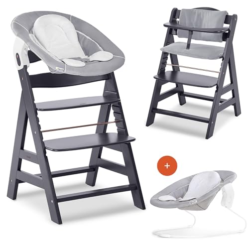 2-in-1 Bouncer Hauck Hochstuhl (Dunkelgrau): Höchster Komfort, Verstellbar inkl. Sitzauflage