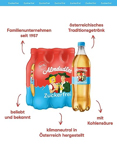 Almdudler Austrian Alpine Herb Lemonade (6 x 1 liter) with Alpine herb flavor