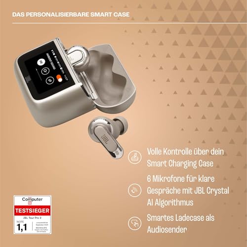 JBL Tour Pro 3, True Wireless Bluetooth-Kopfhörer mit intelligenter Ladebox