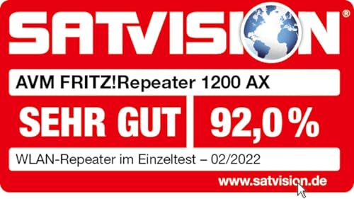 AVM FRITZ!Repeater 1200 AX - WLAN Mesh Repeater mit Wi-Fi 6 & Gigabit-LAN