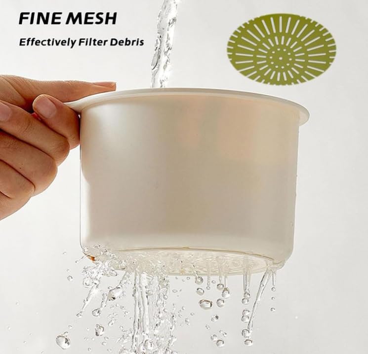 Mciluyaiio Neues Wasserhahn-Hängesieb, Kunststoff-Abtropfkorb für die Küchenspüle, Obstsieb zum Aufhängen am Wasserhahn, Ablage für Küchenutensilien, feines Netz