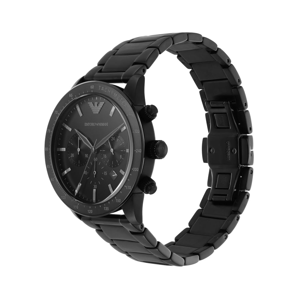 Emporio Armani 'AR11242' Chronograph-Herrenuhr (43mm): Schwarzes Edelstahlgehäuse