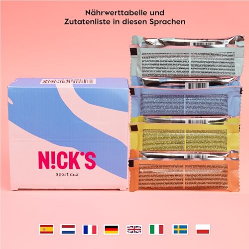 NICKS Protein Wafer Riegel Sport Mix (9x 40g): Low Carb Proteinriegel Schokopladen