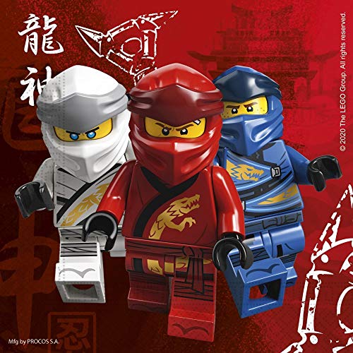 Ninjago Party-Set (44-teilig) mit Teller, Becher, Servietten + Papiertrinkhalme für 8 Kinder