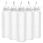 Lestiven 250ml Squeeze Quetsch-Flasche (5 Stück) mit Kappen - BPA Frei