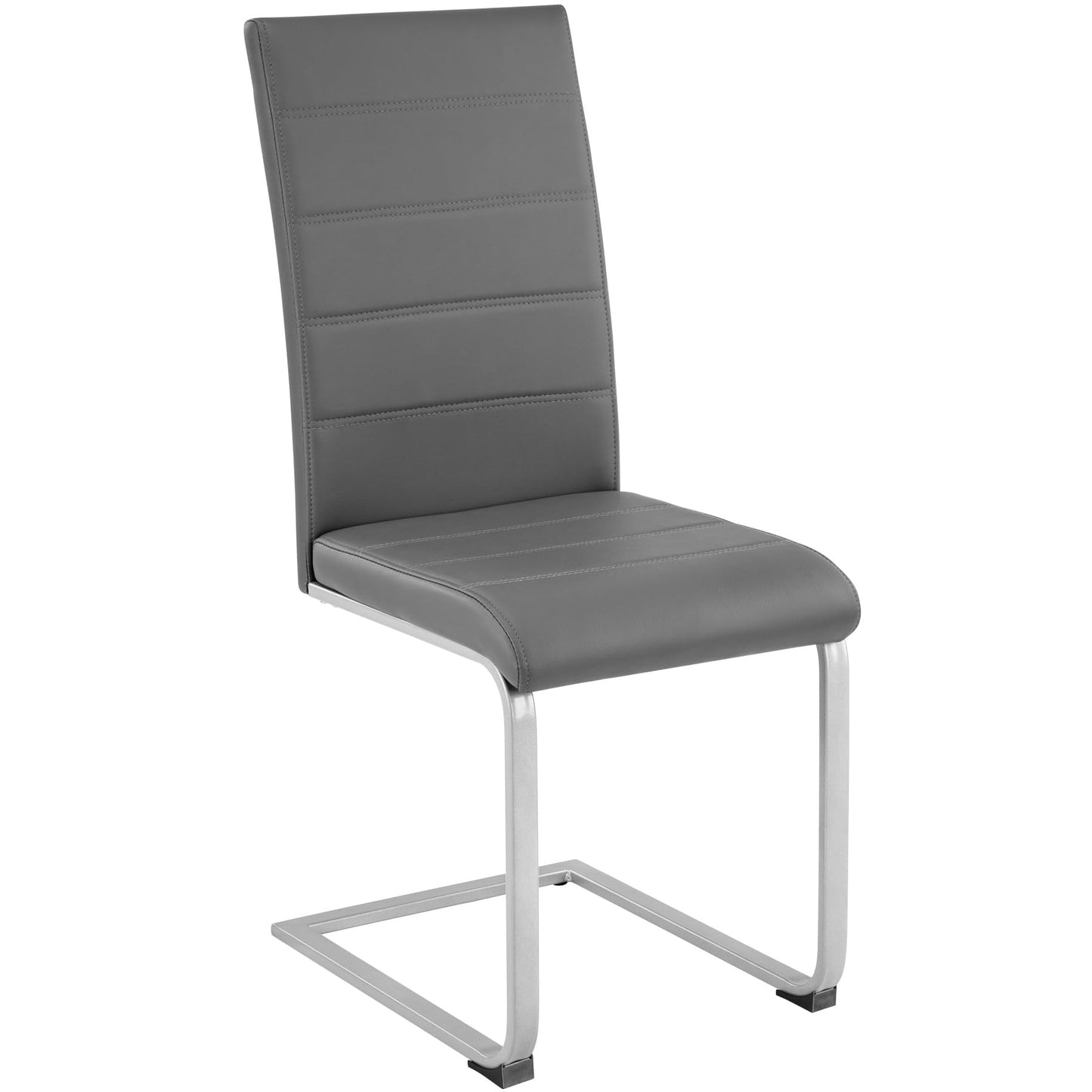 tectake® 2er Set Esszimmerstühle | Modern, bequem und vielseitig einsetzbar (Grau)