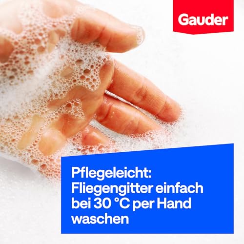 GAUDER Fliegengitter 150x180cm (Schwarz) | Insektenschutz ohne Bohren