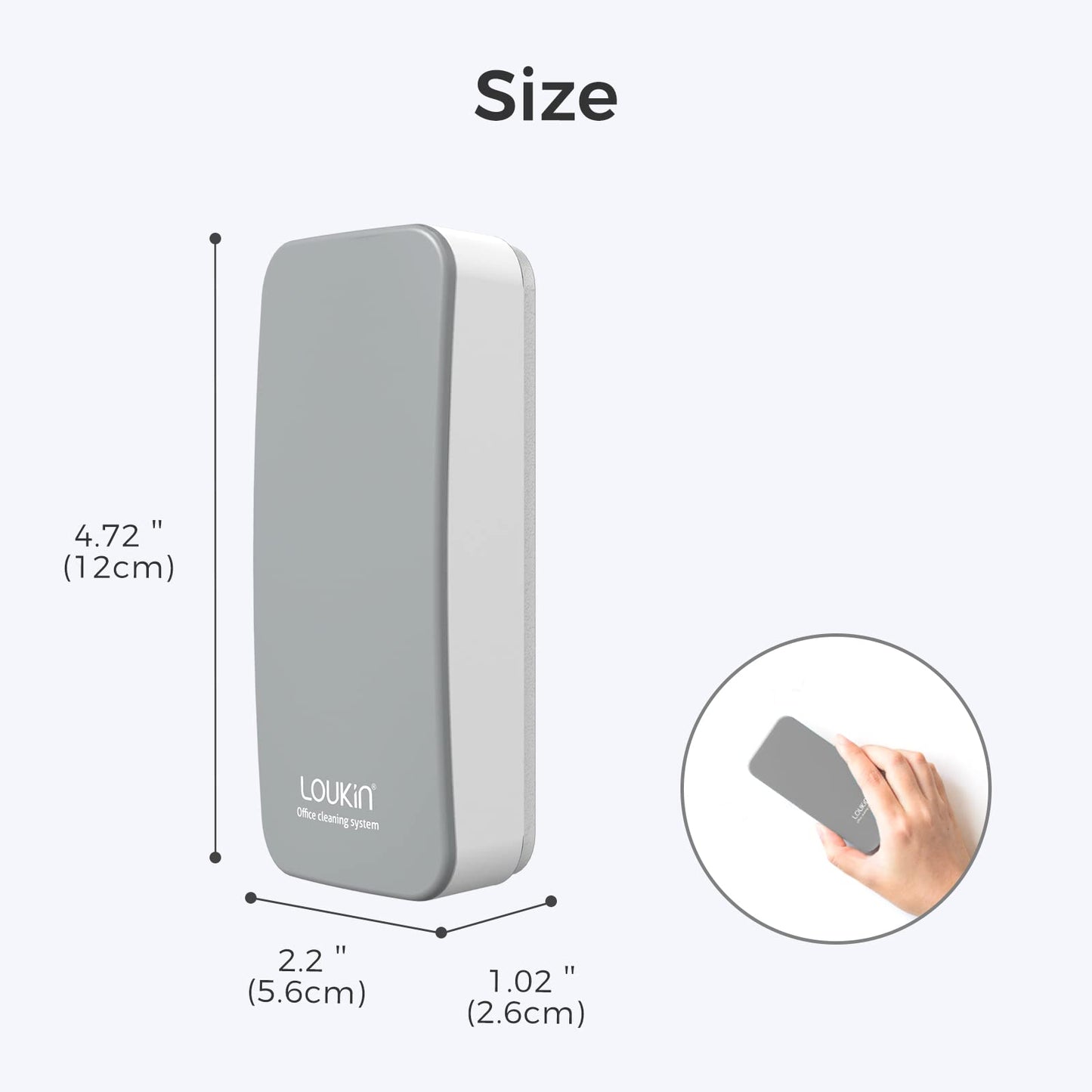 Magnetischer Whiteboard-Reiniger für Klassenzimmer, Zuhause und Büro (Grau)