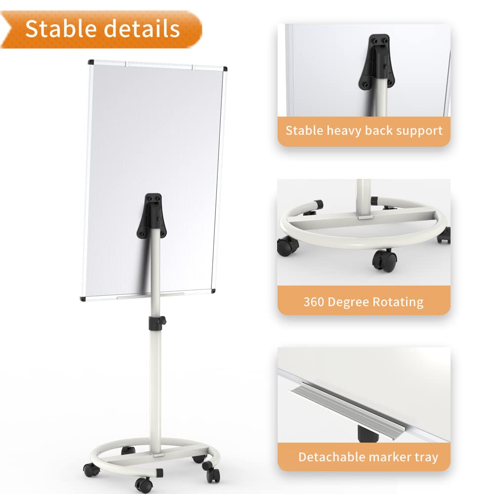 VIZ-PRO ECO Magnetische Mobile Whiteboard (90x60cm) mit Papierblöcken