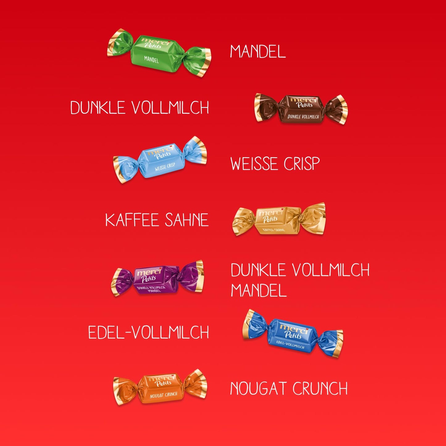 merci Petits Chocolate Collection (1kg): Mix aus Schokoladen-Spezialitäten in praktischer Runddose