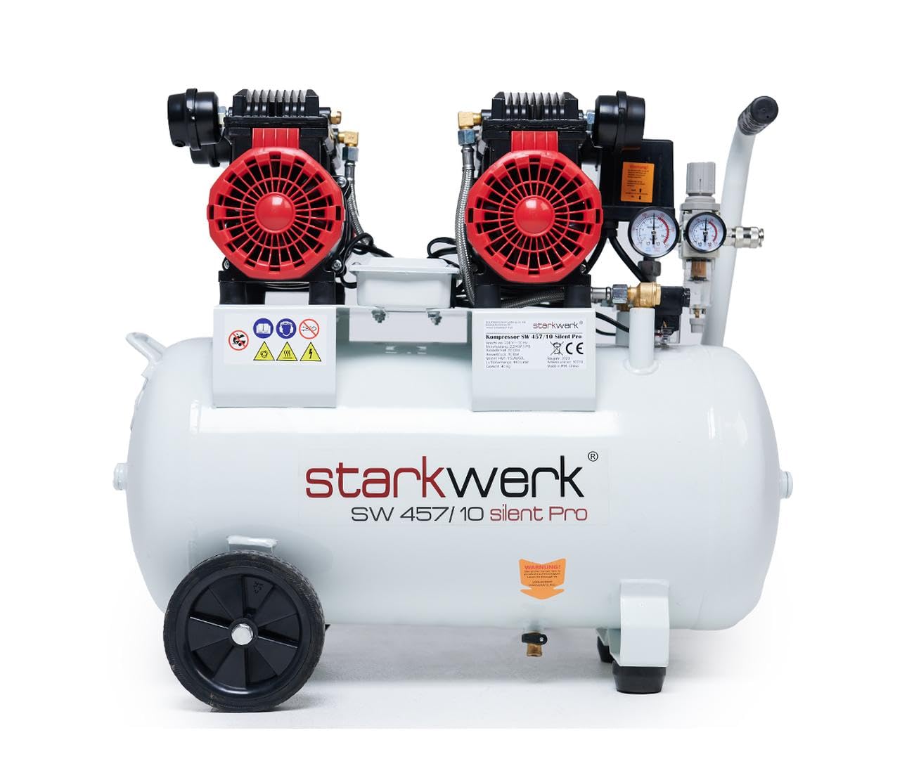 STARKWERK Druckluftkompressor (SW 457/10) inkl. Druckminderer und Wasserabscheider: 10 Bar, 50 Liter