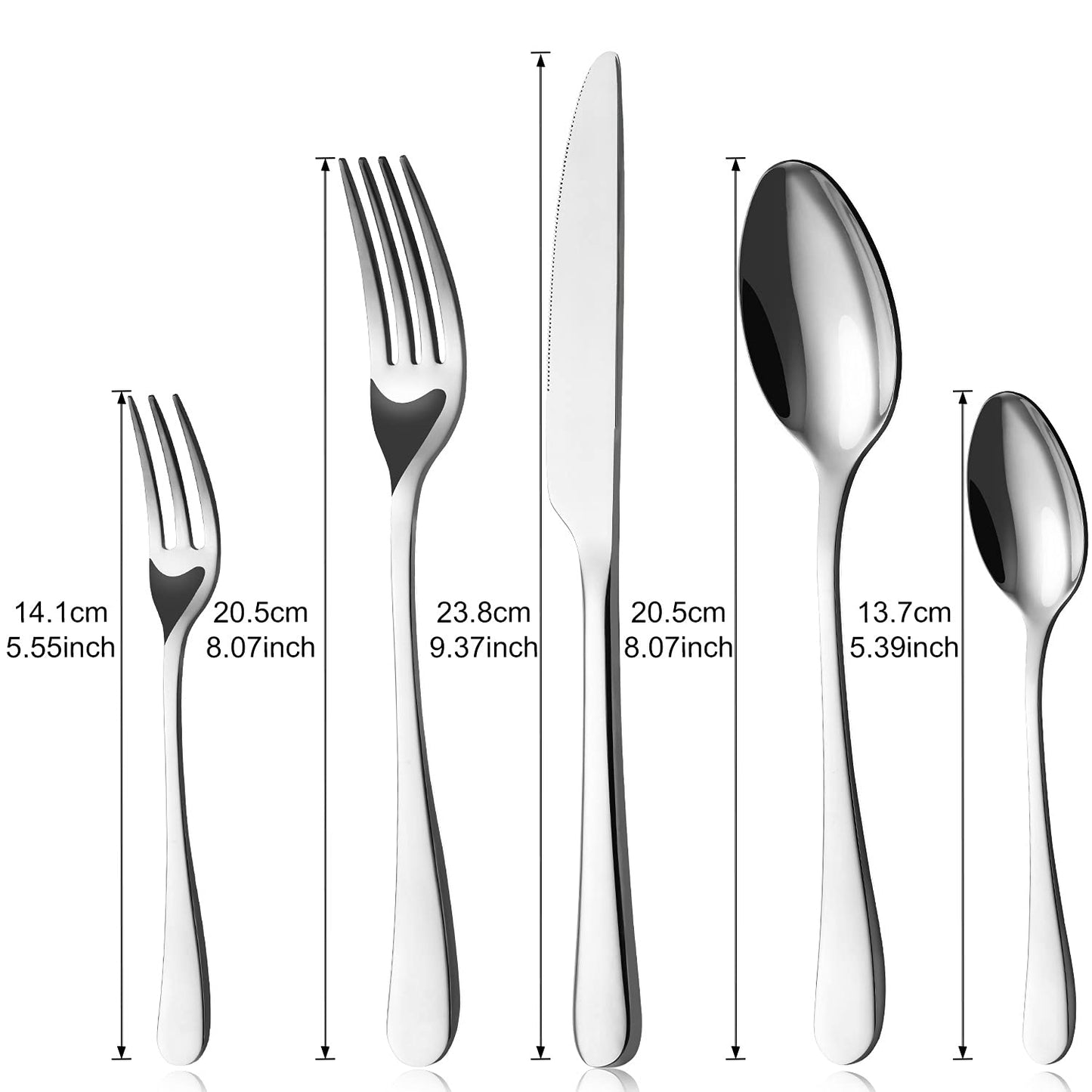 BEWOS Essbesteck-Set für 6 Personen (30-teilig): Spiegelpoliert, Spülmaschinenfest