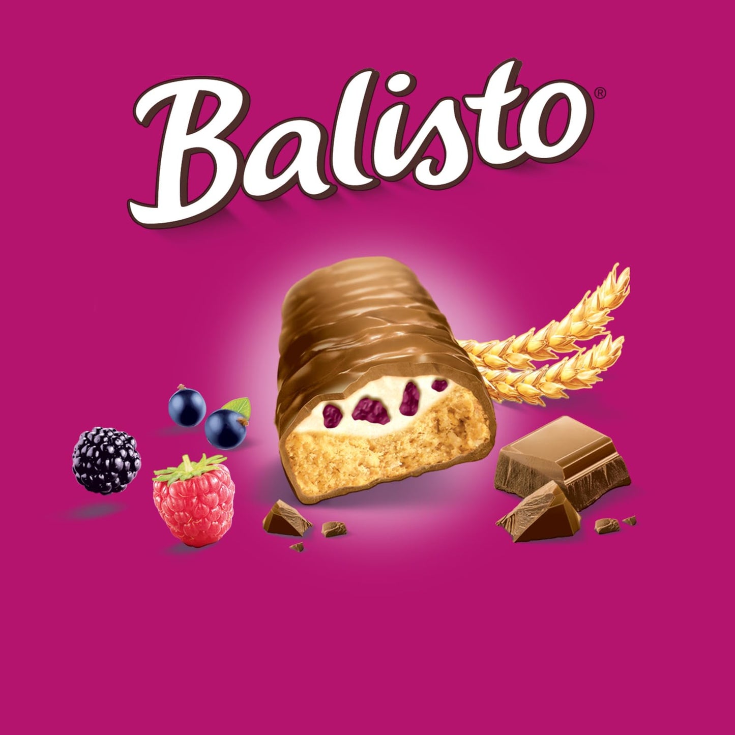 BALISTO Schokoladen Großpackung | Getreide Schokoriegel mit Joghurt-Beeren (20x 37g = 740g)