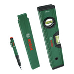 Bosch Markier-Set mit Wasserwaage 25cm, Maßstab 2m und Tieflochmarker-Bleistift