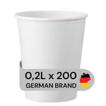 LogiPack GeRo 260ml coffee cups (200 pieces): Heat-resistant hot beverage cups