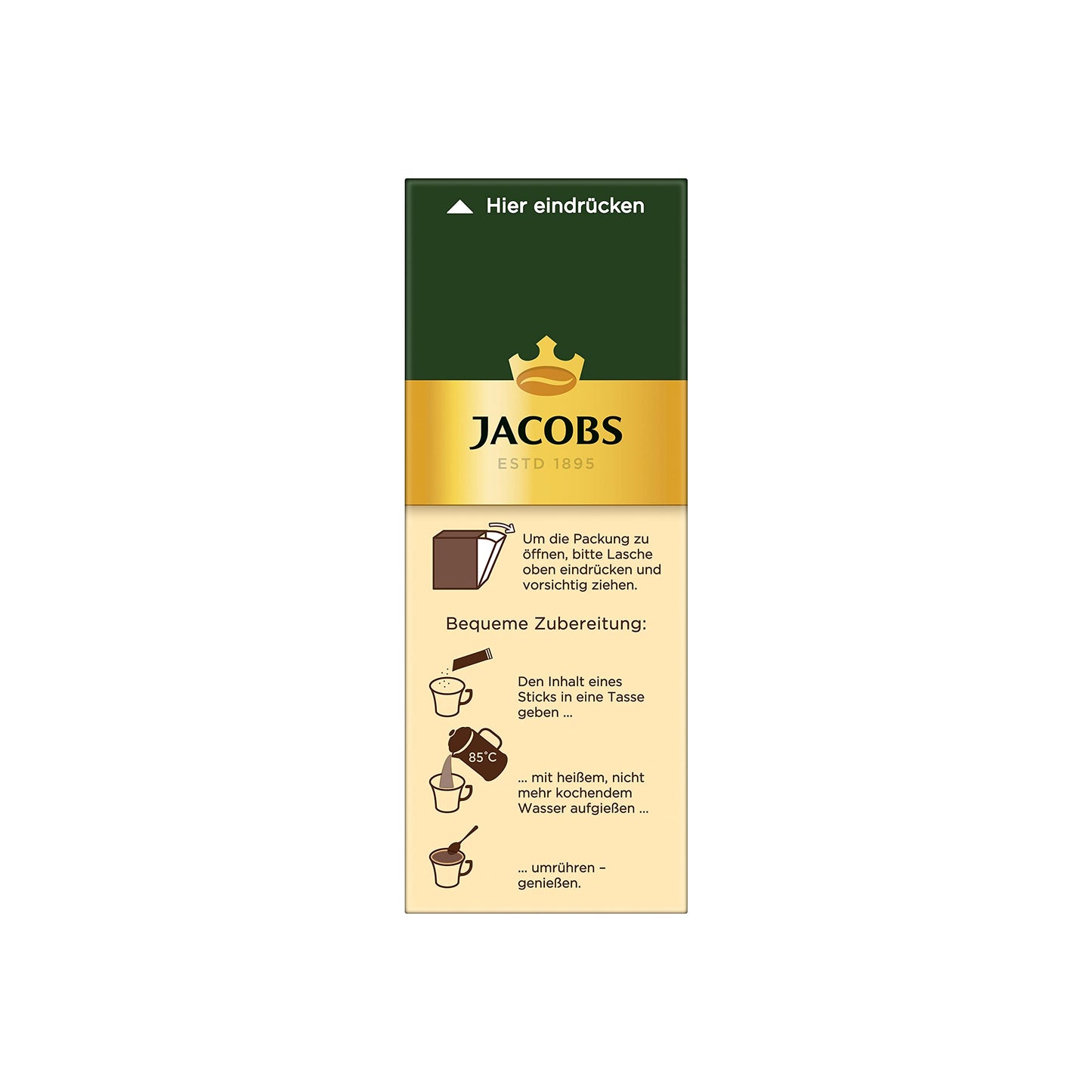 JACOBS  löslicher Kaffee Café Crema: 300 Instant Kaffee Sticks (12er Pack)