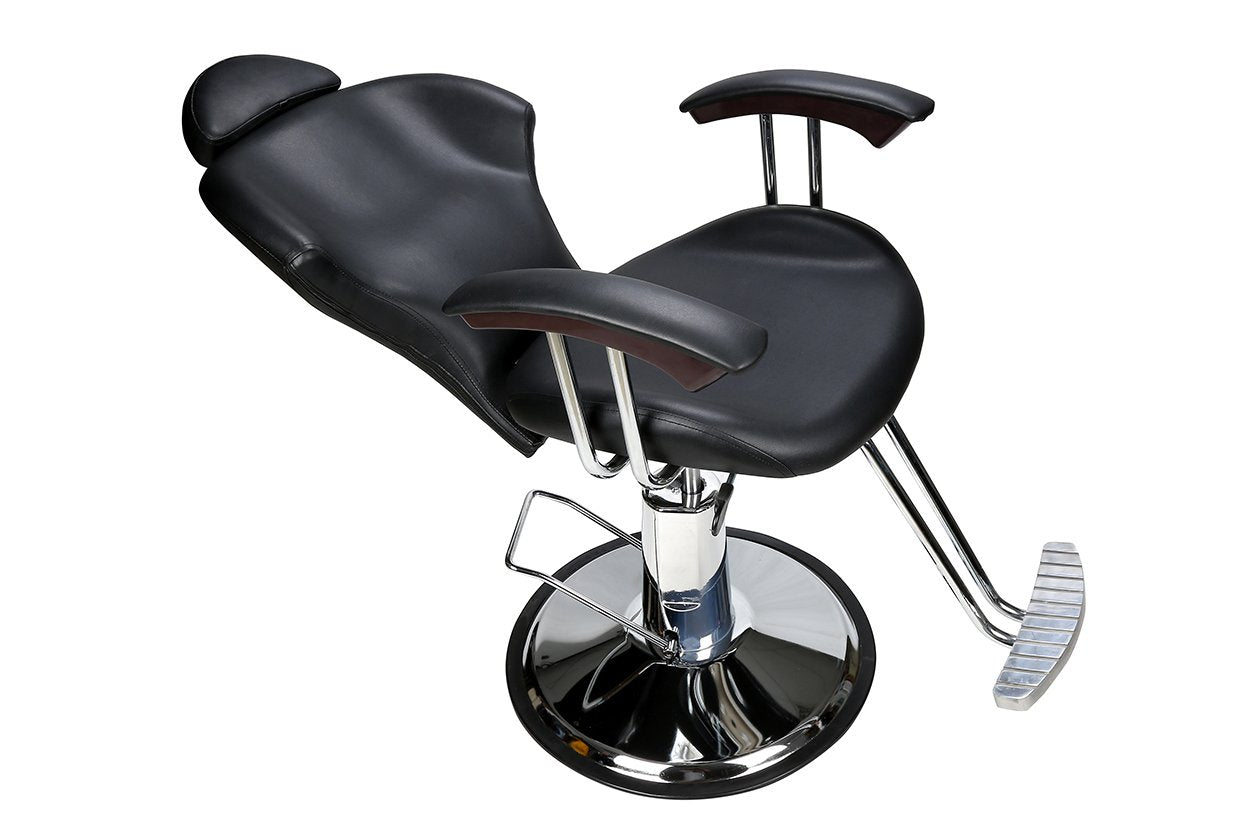 Barberpub hairdressing chair | Hydraulic, tilts up to 135° with gas spring lock, 360° rotatable