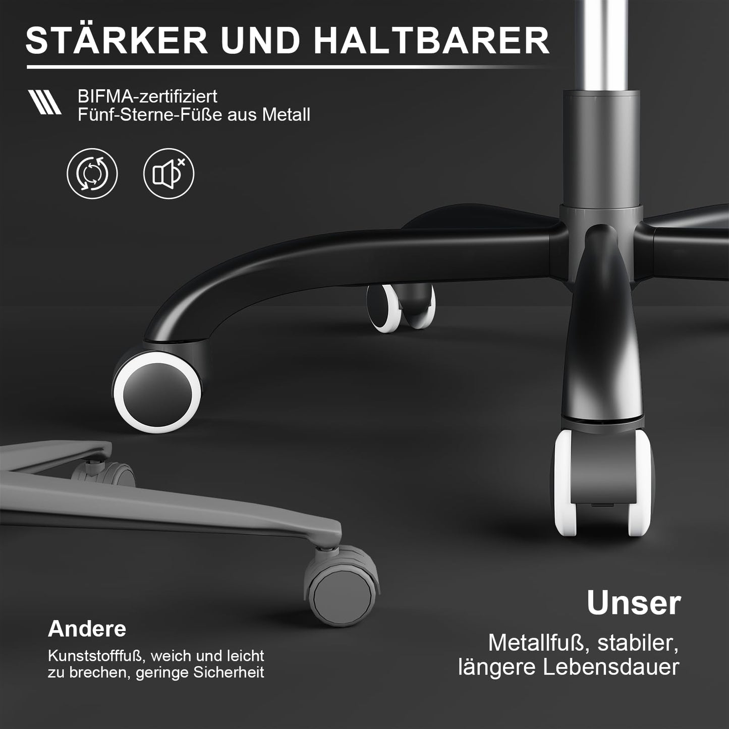 DEVOKO Ergonomischer Massage Gaming Stuhl mit Fußstütze (150kg Belastbarkeit, 360° drehbar)