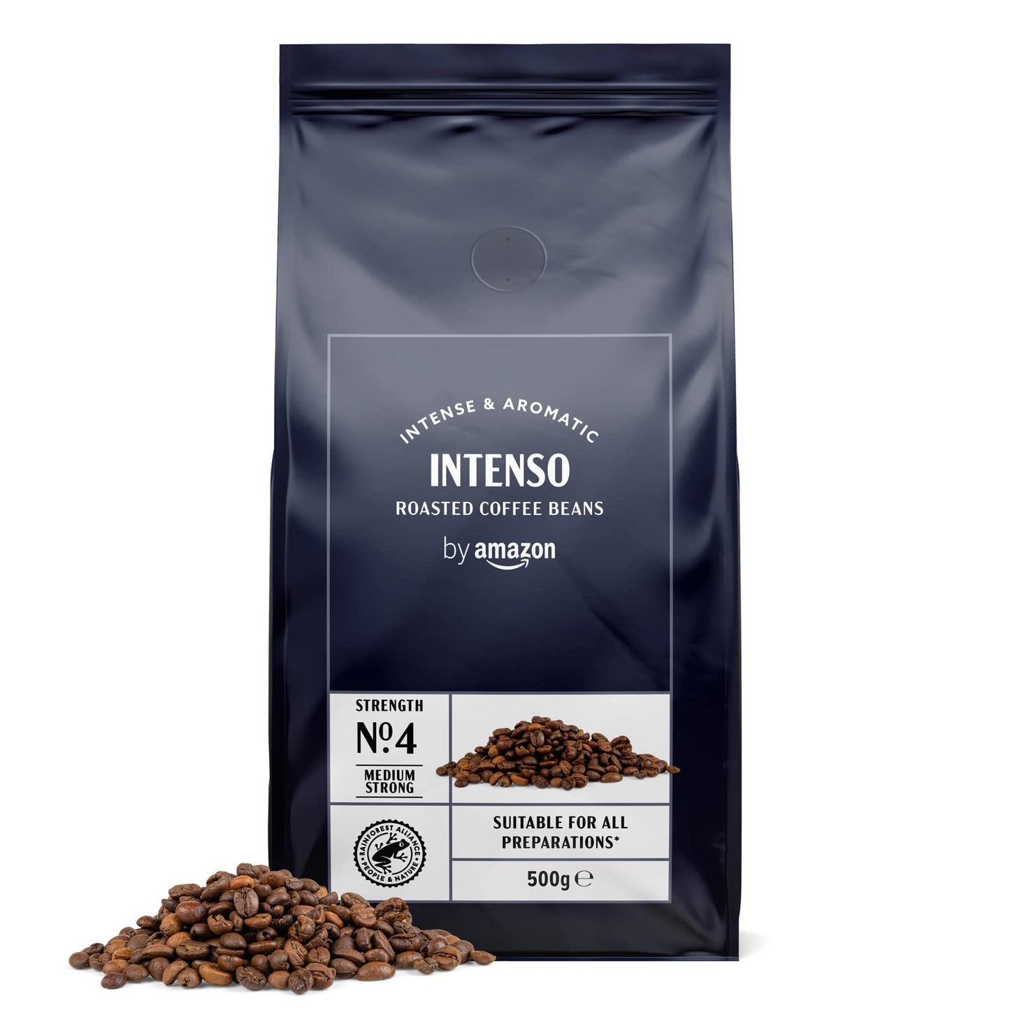 by Amazon Intenso Röstkaffee Ganze Bohnen (1kg: 2x500g): Rainforest Alliance-Zertifizierung