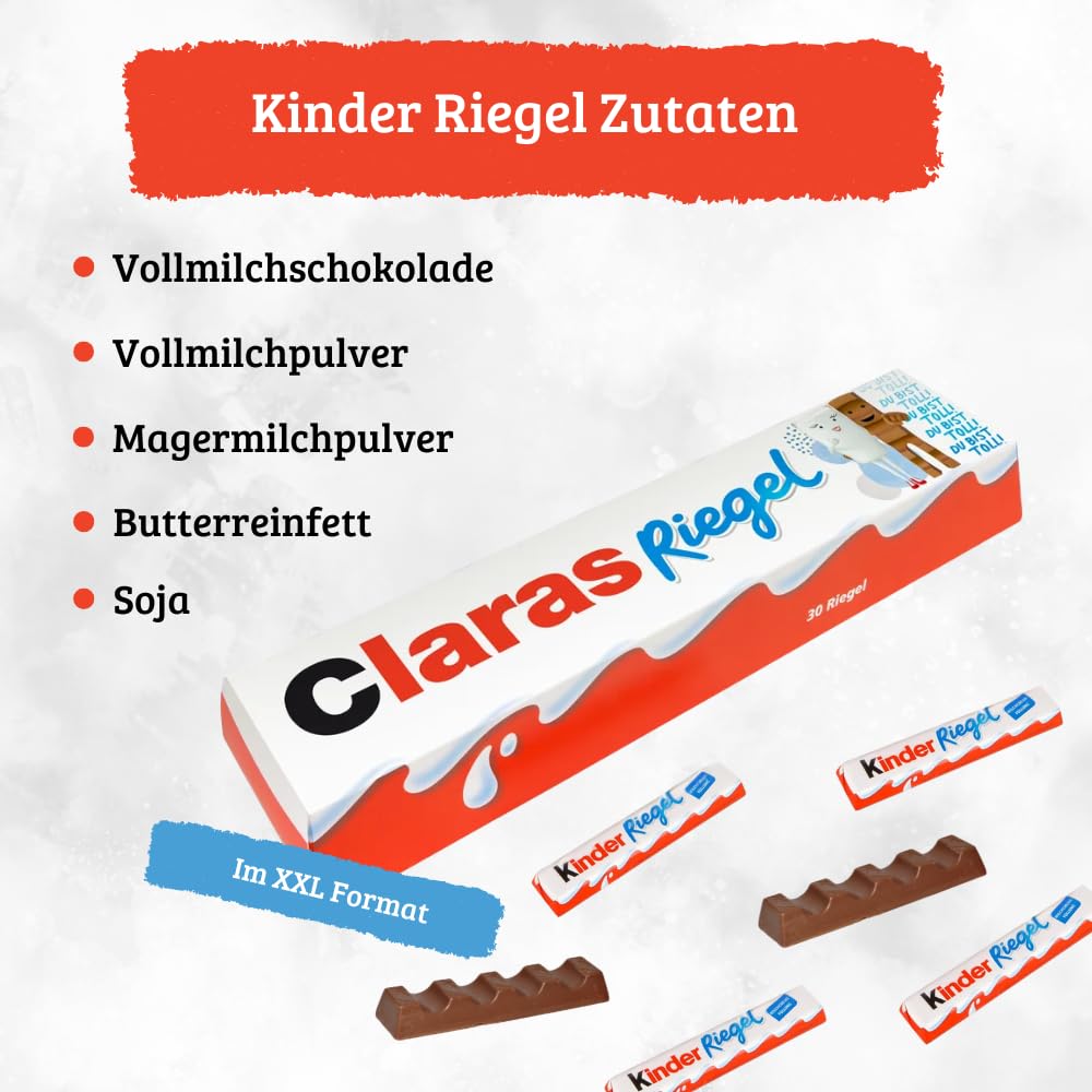 XXL kinder Riegel personalisiertes Geschenk mit Name (3x10er Packung - 630g)