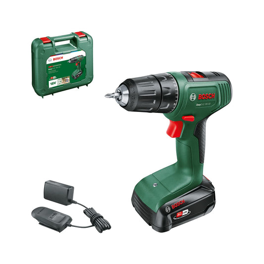Bosch EasyDrill 18V-40 Akkuschrauber mit 2-Gang-Getriebe, 20 Drehmomentstufen und Ladegerät