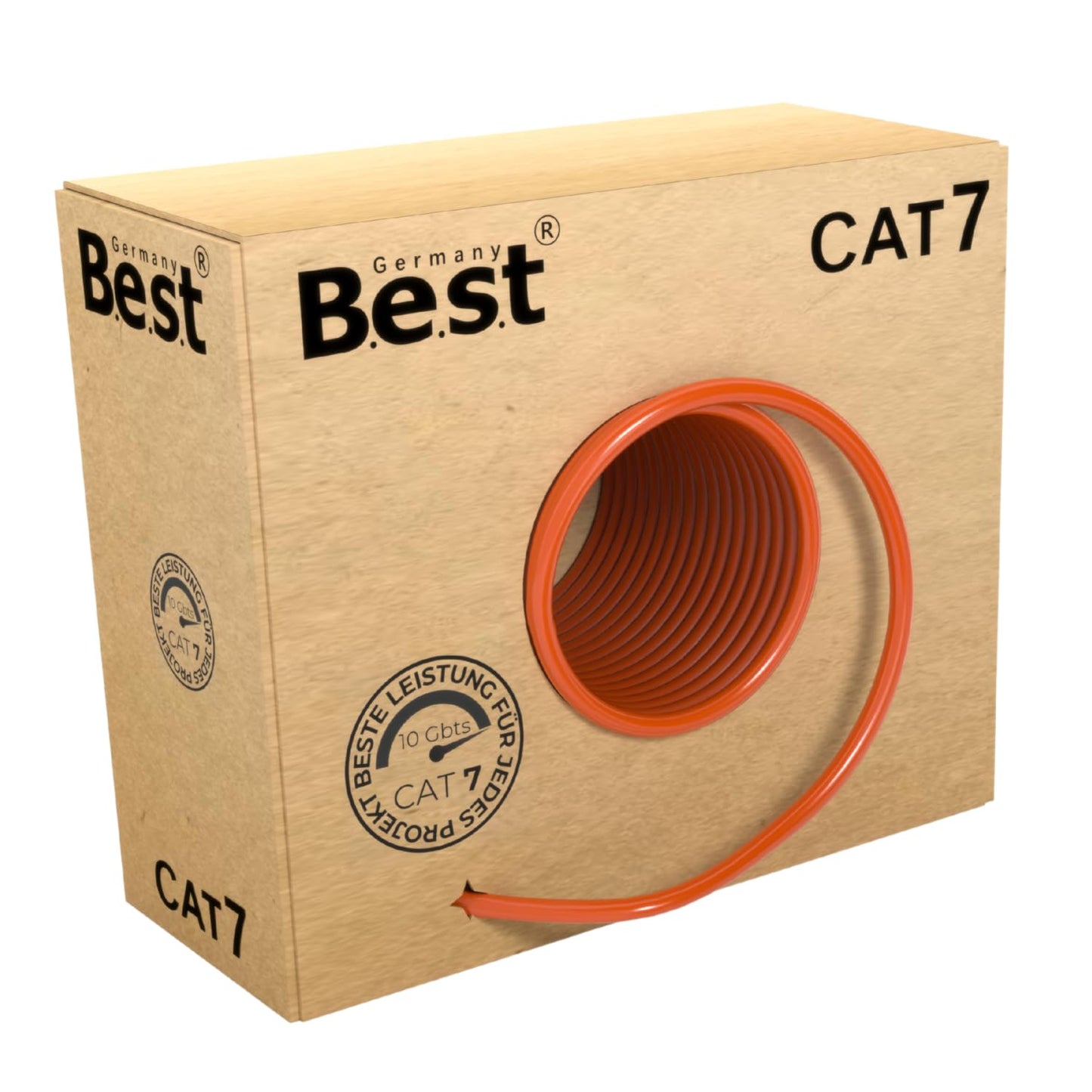 Germany B.e.s.t (CAT 7) 100m Simplex Kupfer LAN Netzwerk-Verlegekabel: S/FTP 10 Gbit/s