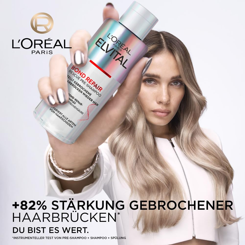 L'Oréal Paris Elvital Bond Repair Care Set (3 pieces) for hair repair with pre-shampoo, shampoo & conditioner