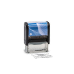 stempelfritz personalized company stamp with case in black and blue