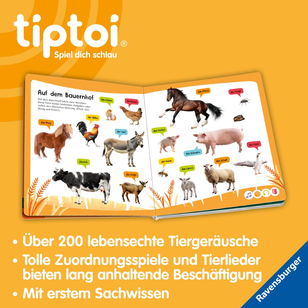 Ravensburger - tiptoi® Kennst du diese Tiergeräusche? | Pappbilderbuch