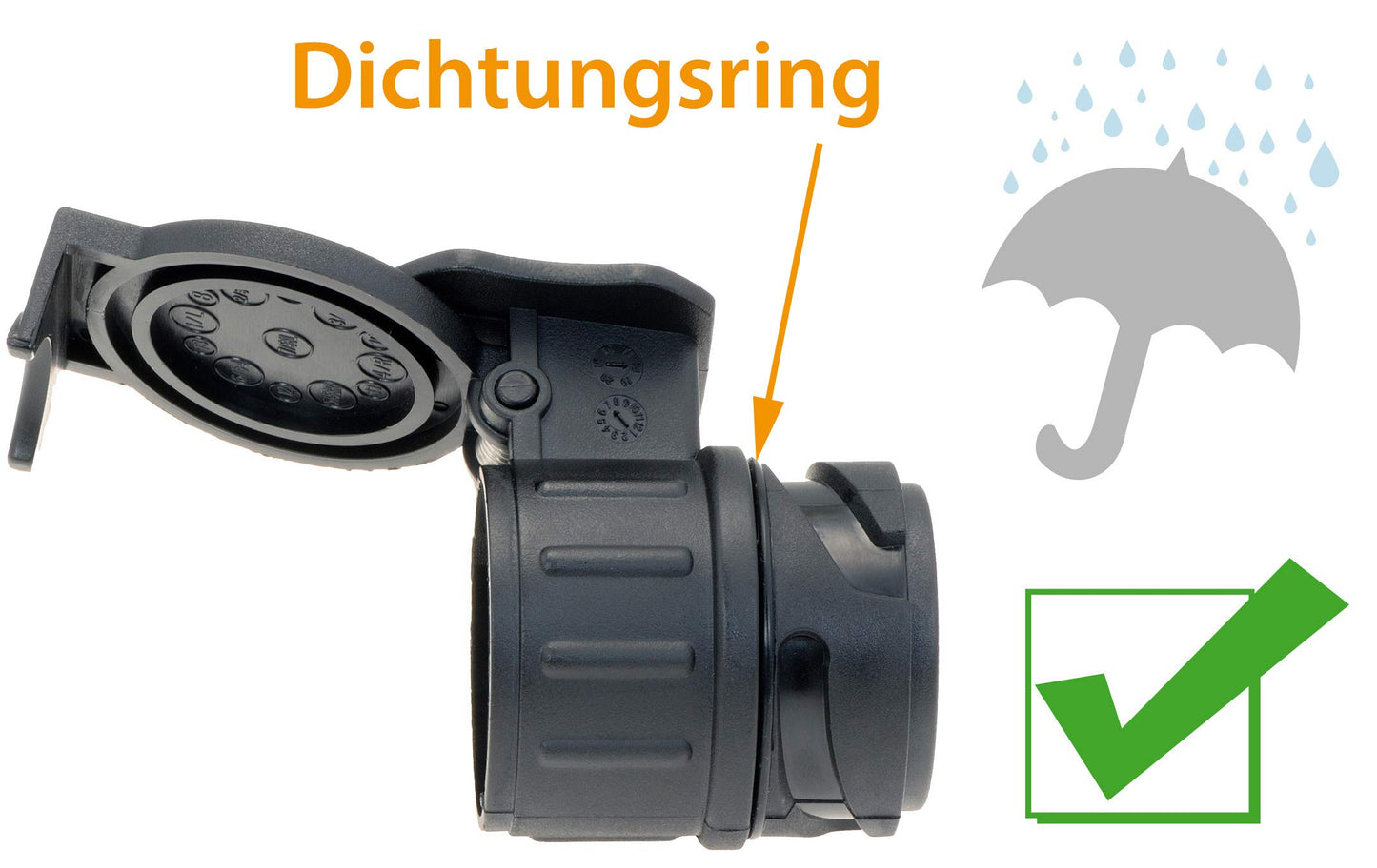 valonic Premium Anhänger Adapter (13 auf 7-polig) für Pkw, Kfz und LKW | Schwarz