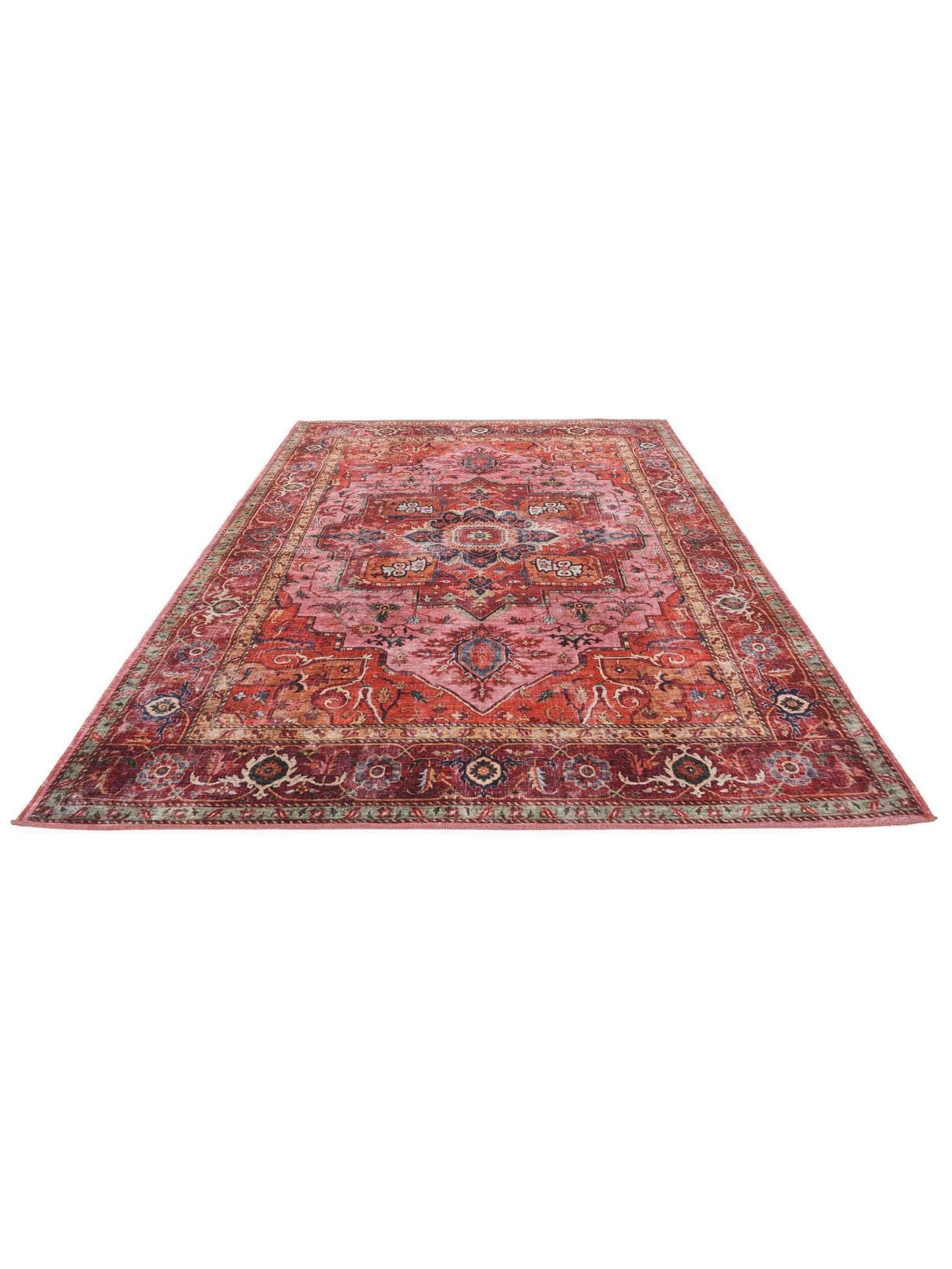 RugVista, Georgia Oriental, Teppich, 200 x 300 cm, Rechteck, Kurzflor, Modern, Oeko-TEX Standard 100, Wohnzimmer, Schlafzimmer, Esszimmer/Küche, Flur, Büro, Nur chemisch reinigen, Rot/Rosa