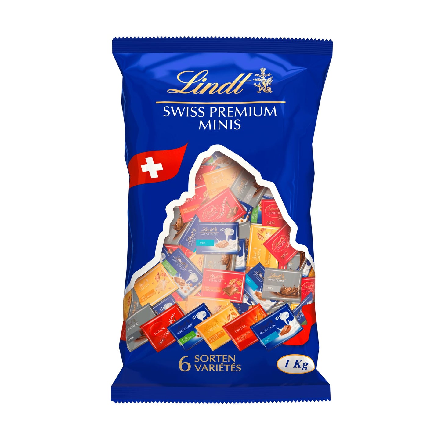 Lindt Schokolade Swiss Napolitains (1 kg): Vollmilchschokoladen Mini Tafeln