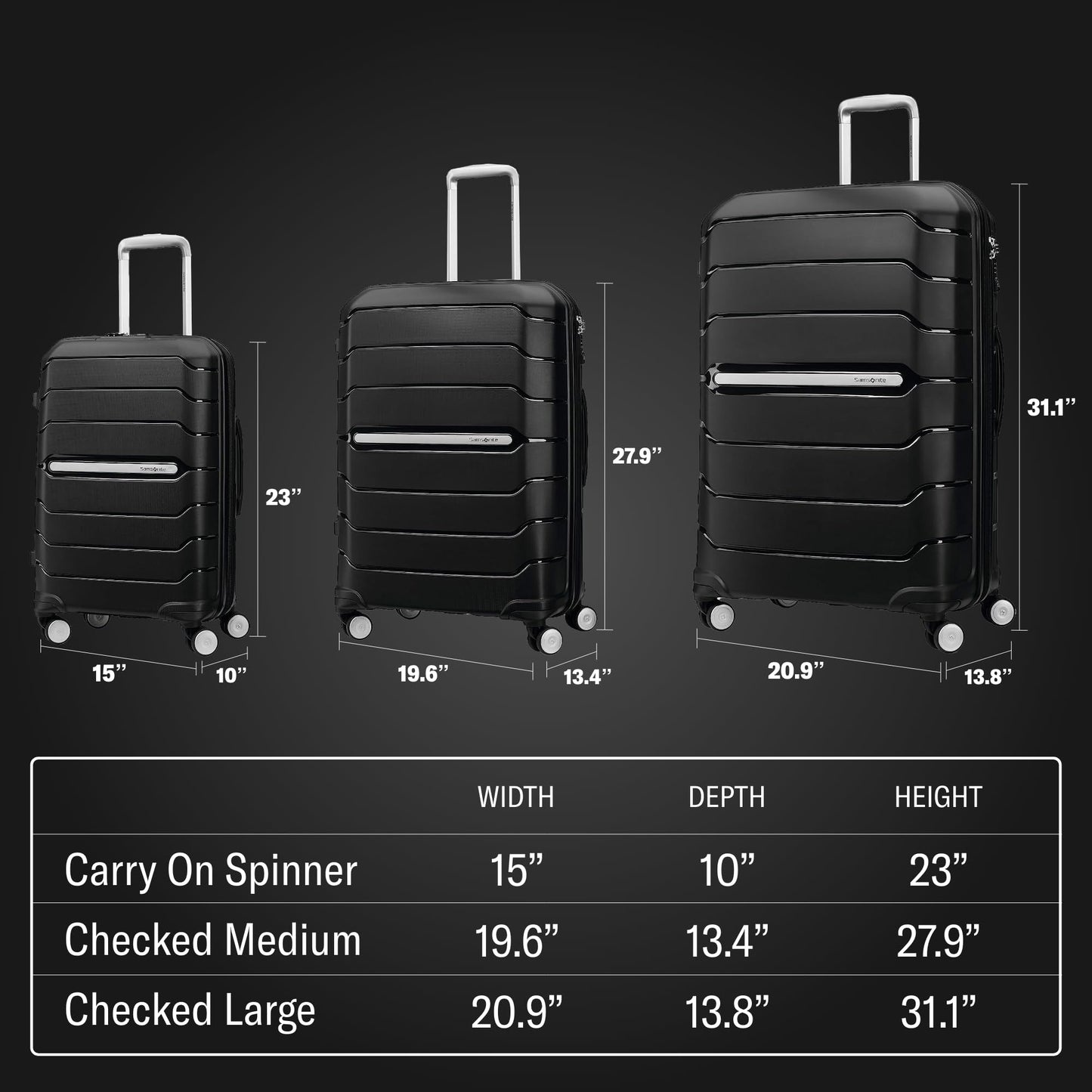 SAMSONITE 'Freeform Hardside' Hartschalen Reisekoffer: Erweiterbar mit Doppeldrehrollen