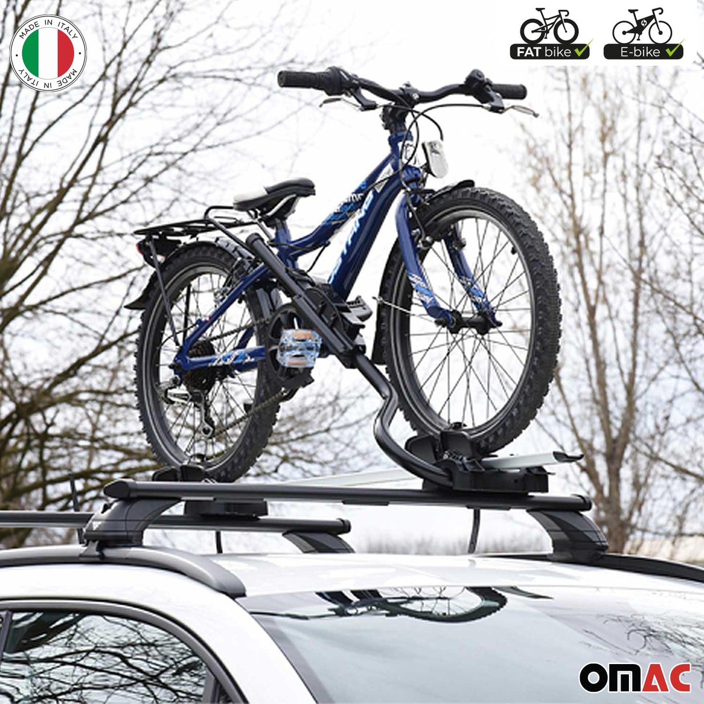 OMAC Farad P-Style Dachfahrradträger für Fahrräder bis 25kg | TÜV, Stahl