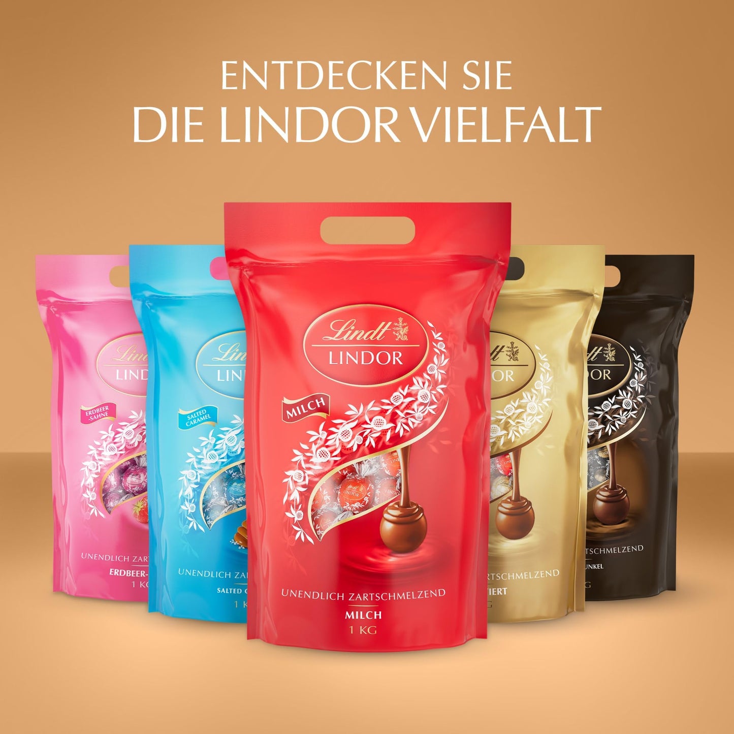 Lindt LINDOR Schokoladen Kugeln (ca. 80 Schokoladen Kugeln): Großpackung (1kg)