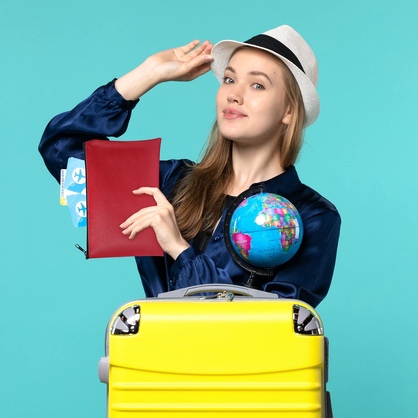 3 Stück Banktaschen aus Kunstleder (25x16cm): Geldtasche für A5 Dokumente, Geldmappe