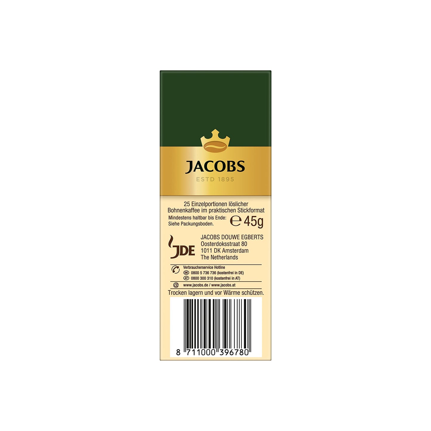 JACOBS  löslicher Kaffee Café Crema: 300 Instant Kaffee Sticks (12er Pack)