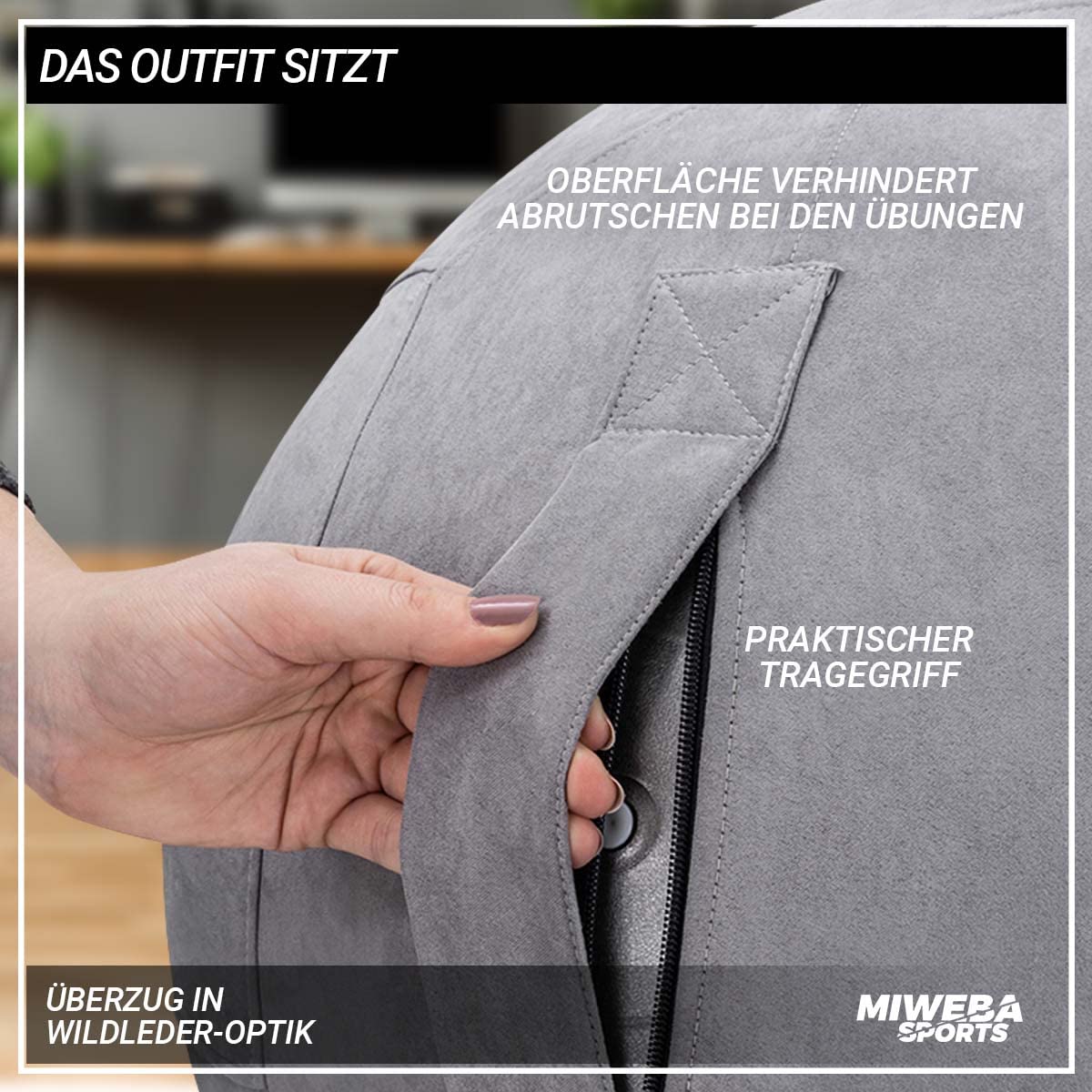 Miweba Sports Gymnastikball-Set aus PVC: Traglast 500kg, 65cm | Sitztrainer - Fitnessball Stuhl