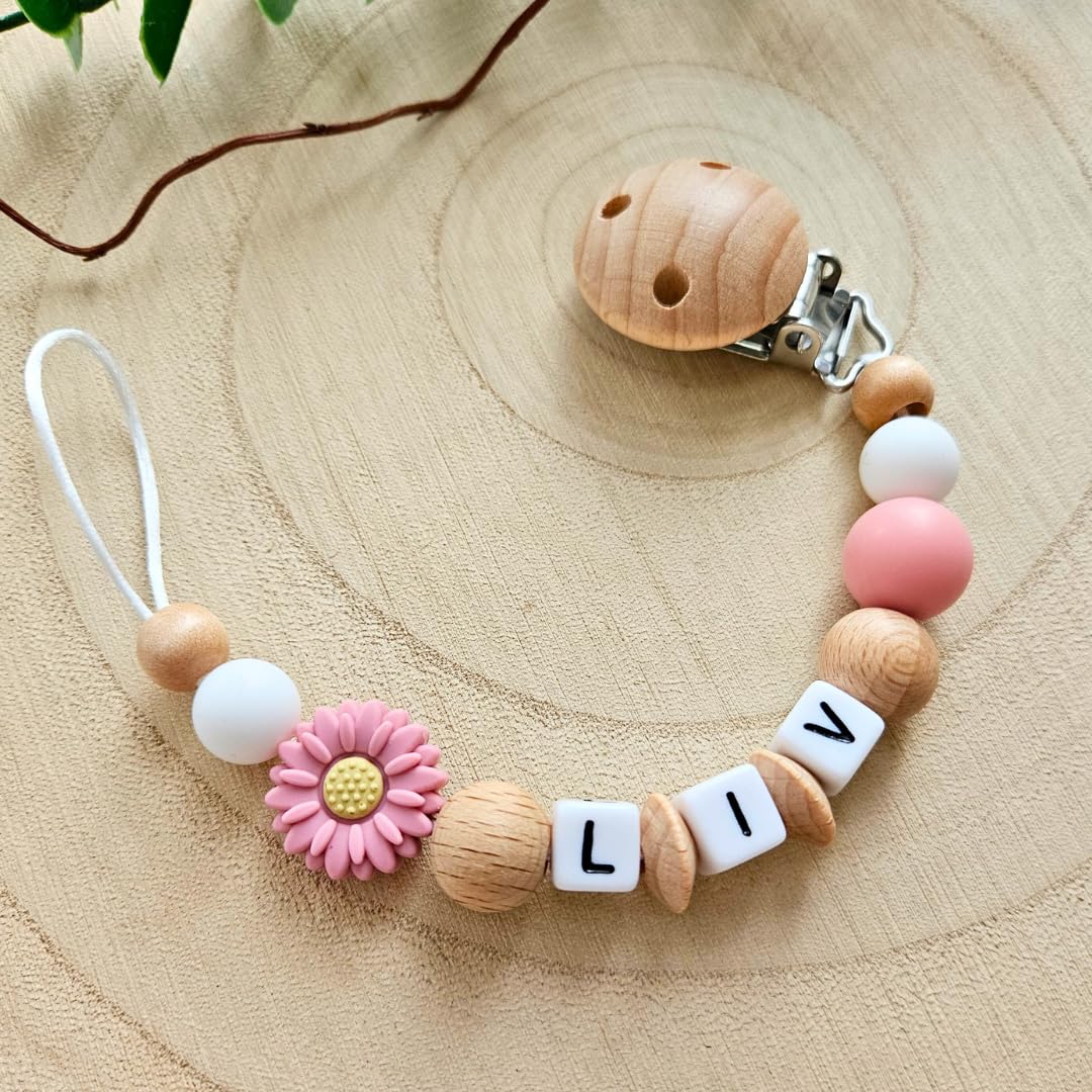 Lovely Schnullerkette: Personalisiertes Baby Geschenk für Mädchen und Junge