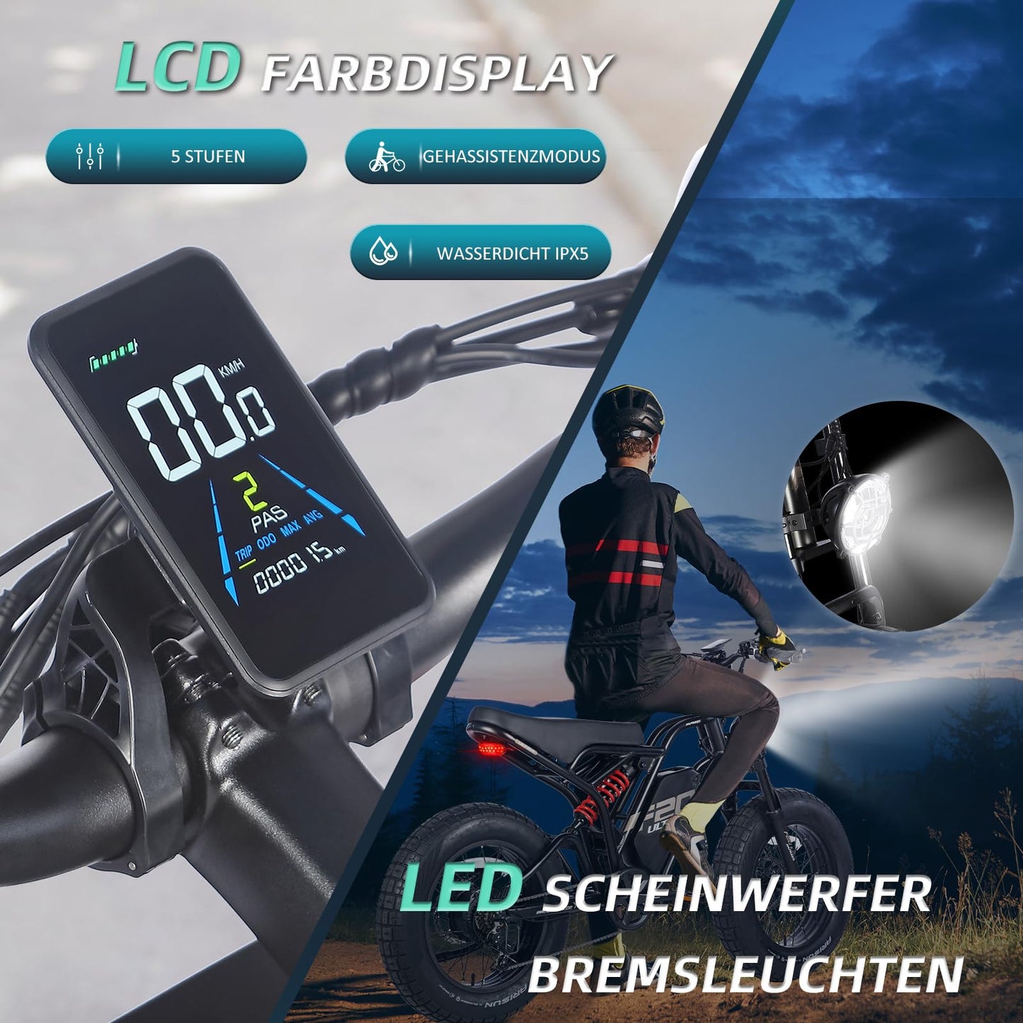 FAFREES F20 Ultra E-Bike with battery, 48V, 25Ah/1200Wh up to 140km range