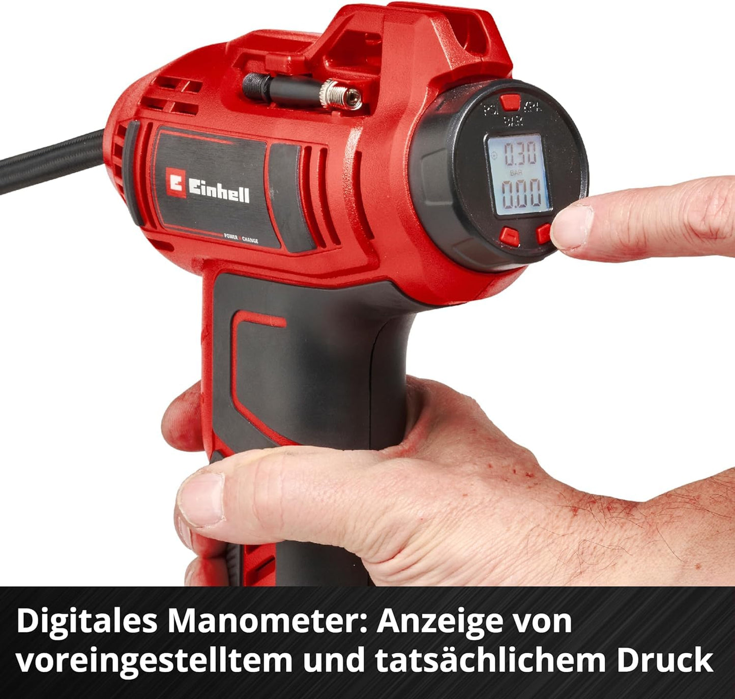 Einhell Cordless Car Compressor CE-CC 18 Li-Solo Power X-Change (18V, max. 11 bar, 60cm compressed air hose)