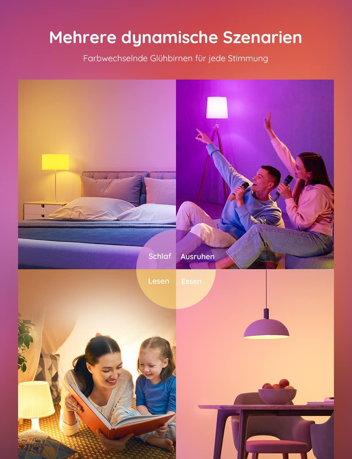 Govee Smart LED-Glühbirne E27 mit WLAN: Dimmbar, Sprachsteuerung (2 Stück)
