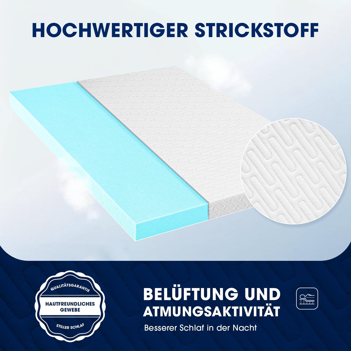 DOPEDIO Matratzentopper | Ergonomischer Memoryschaum-Topper mit Bambus-Bezug