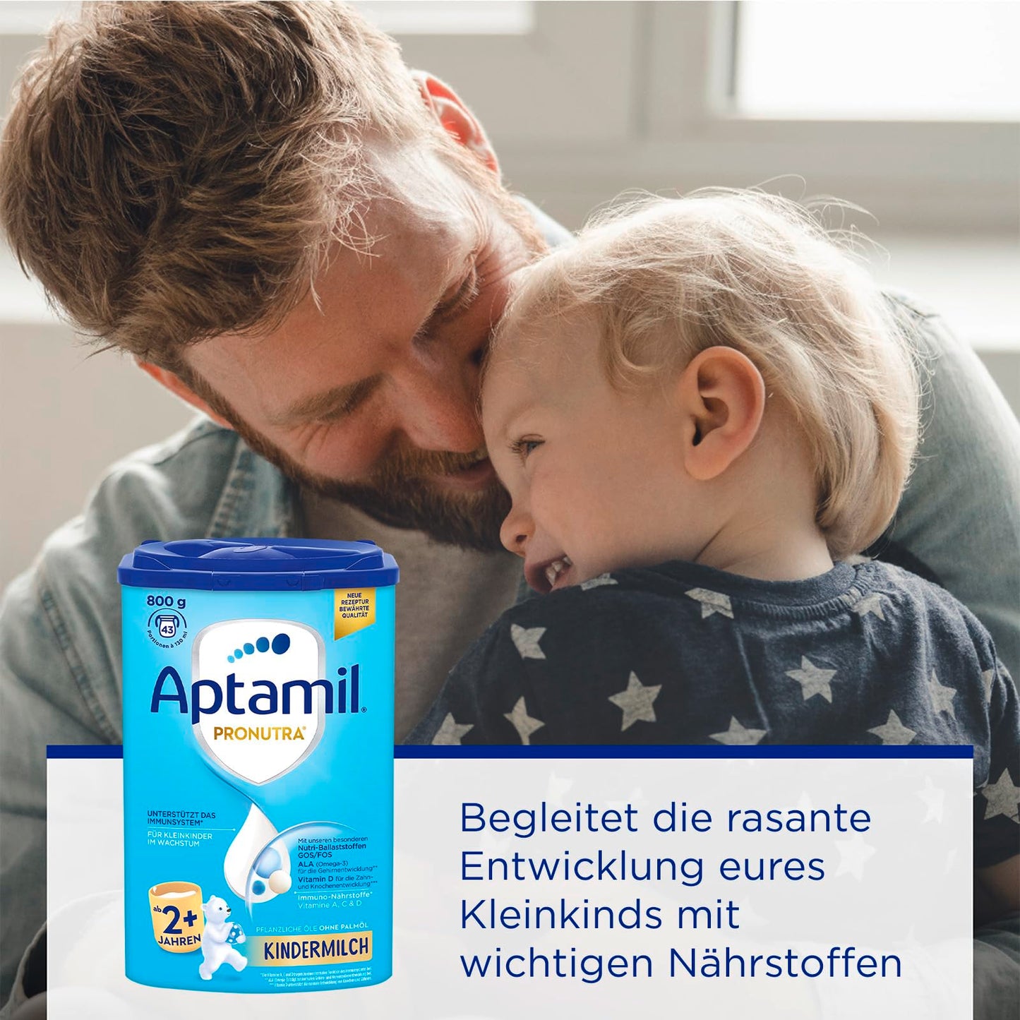 Aptamil Kindermilch 2+ (1x 800g) für Kleinkinder im Wachstum - 43 Portionen à 130ml