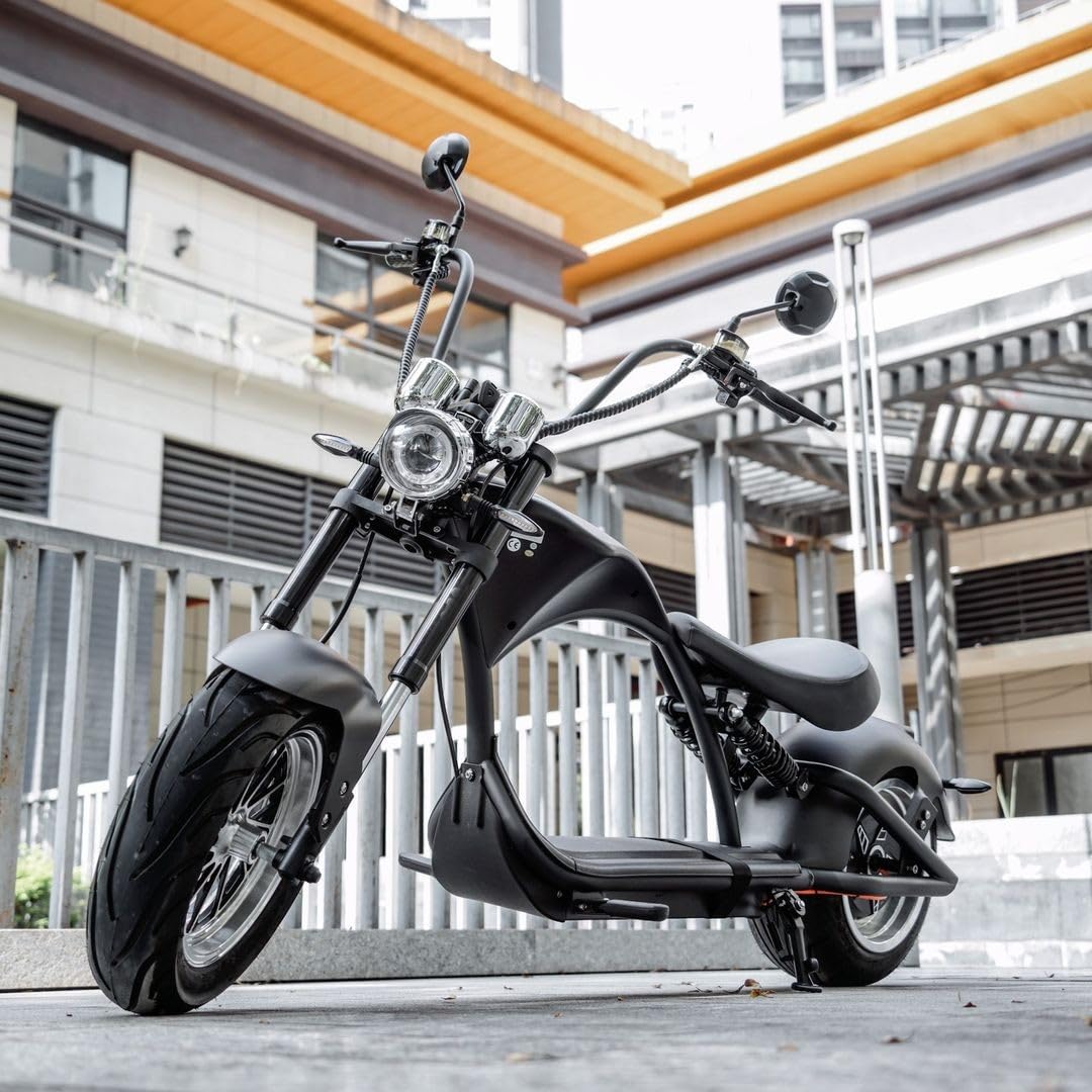 Chopper X9 Plus Elektroroller mit Straßenzulassung: 3000W, 60V/20Ah Lithium-Akku (Schwarz)
